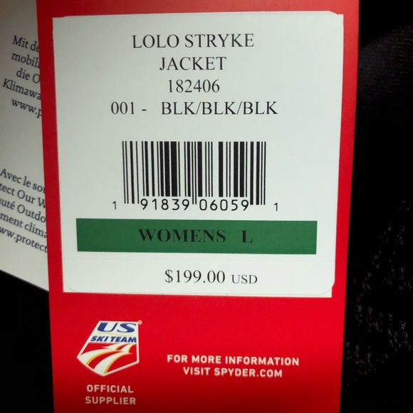 NWT Spyder Lolo Stryke Cable Quilt Jacket 182606 Black Large - Picture 5 of 5